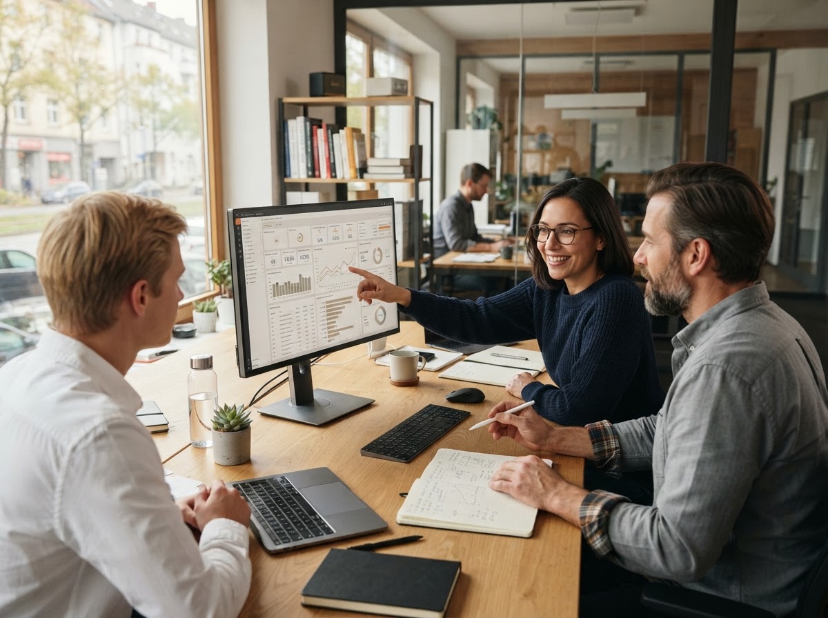 Neuprägenz Team bei der Arbeit an Analysemodellen